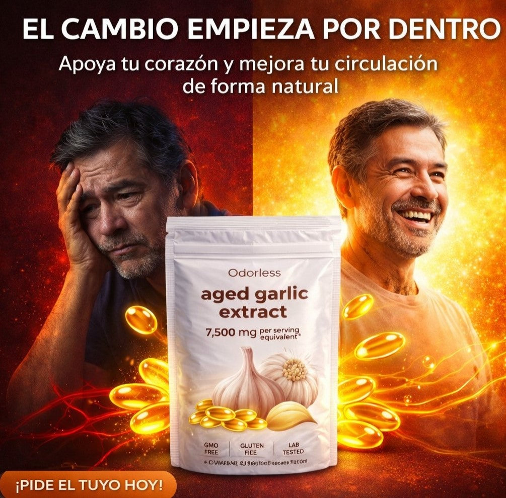 Aged Gralix Extracto de Ajo Envejecido – Mejora la circulación y apoya un corazón saludable sin olor