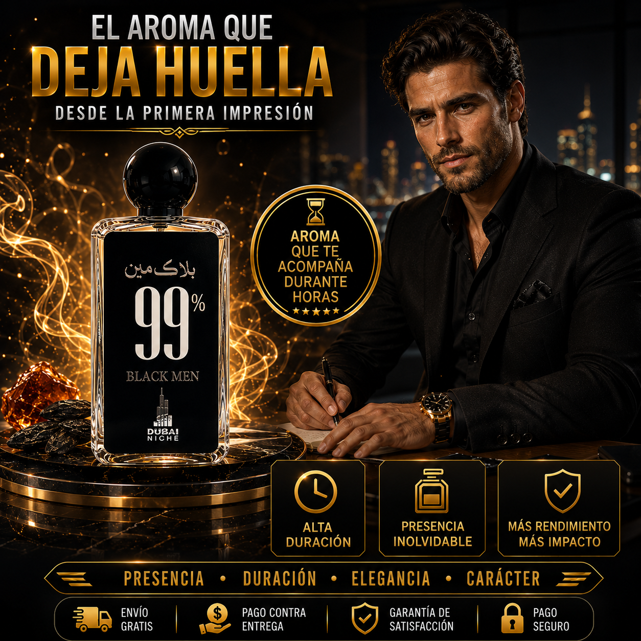Perfume Dubai Niche 99% Black Men – Presencia y Aroma Duradero en Cada Aplicación
