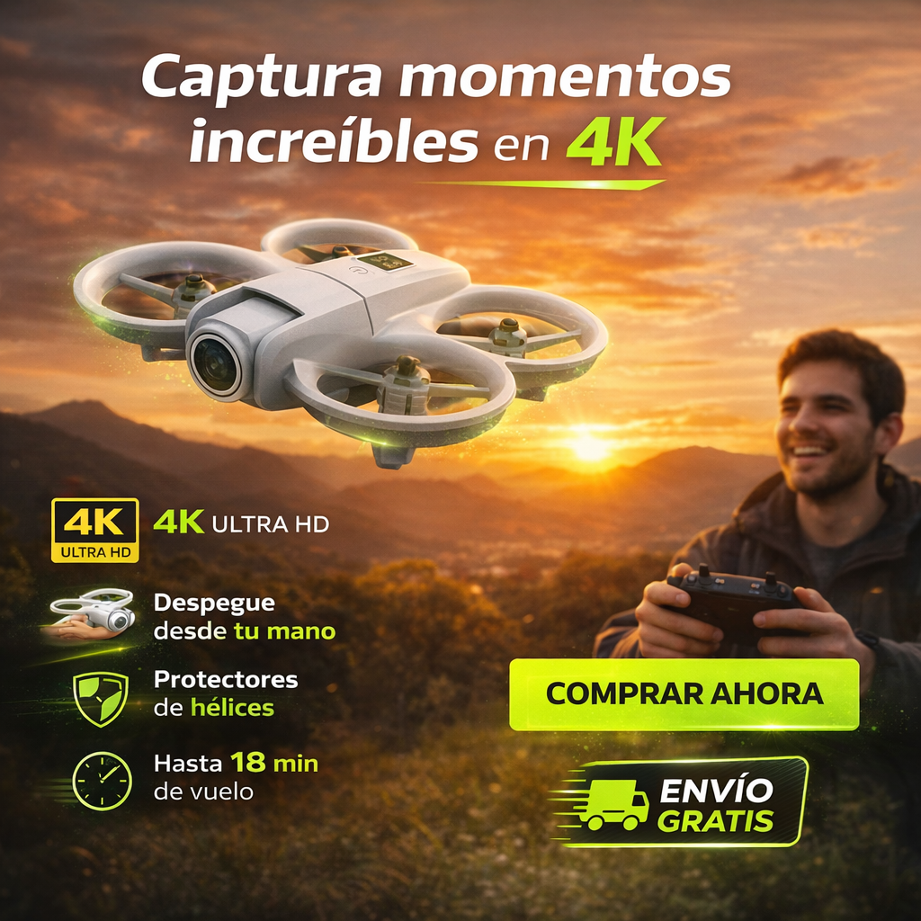 Mini Drone UAV VHL graba videos 4K estables desde tu mano con vuelo fácil y seguro