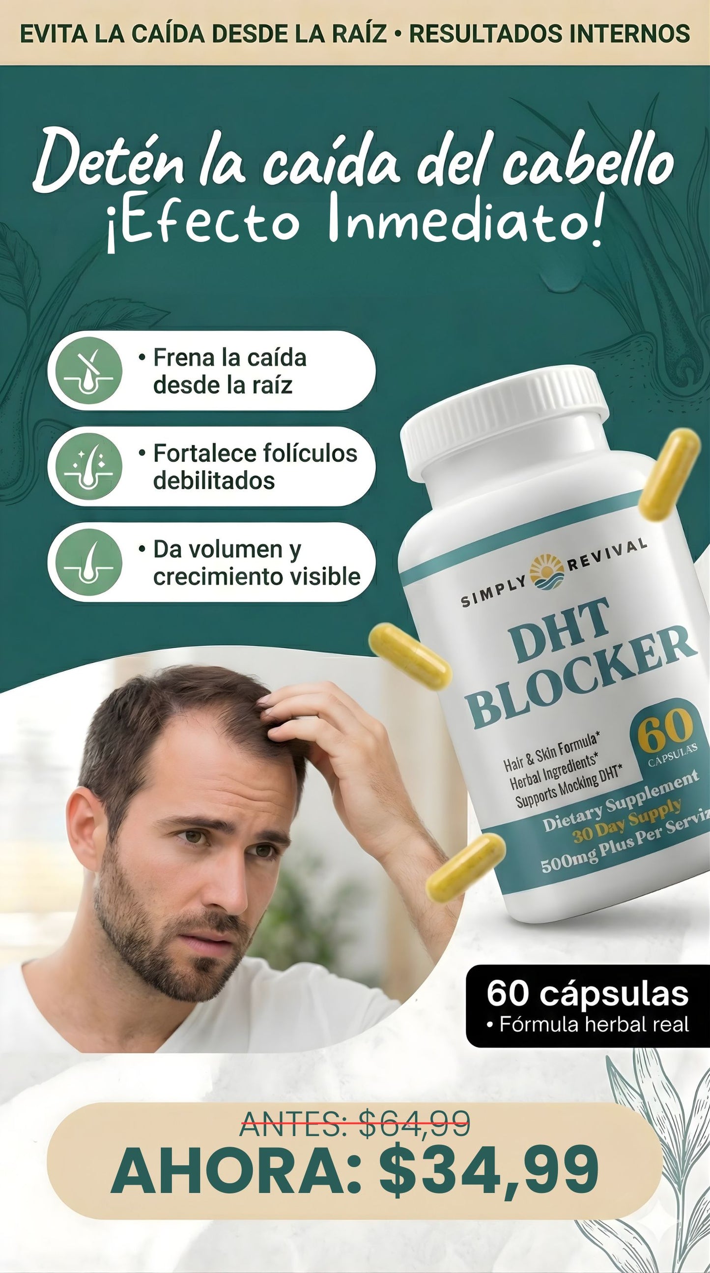 DHT BLOCKER: EVITA LA CAIDA DEL CABELLO ¡ACCION INMEDIATA!