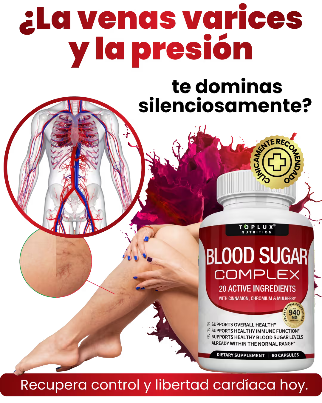 Blood Sugar Complex: Refuerza tu circulación, regula tus niveles de azúcar y protege tu corazón