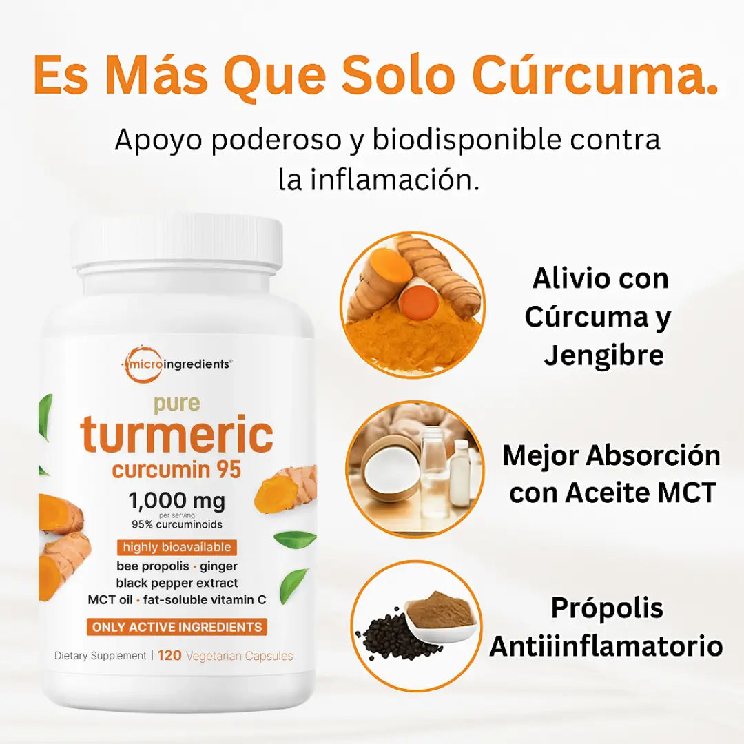 Turmeric: El Antiinflamatorio Natural Más Potente •95% Cúrcuma•