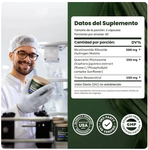 Suplemento Nad Resveratrol 900mg 80 Cap