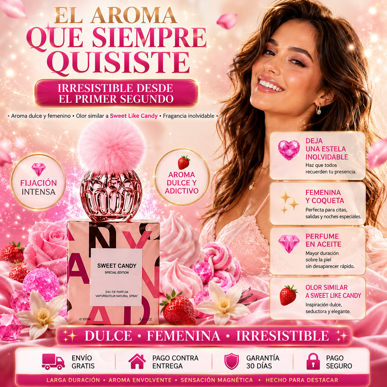 Perfume Sweet Candy en Aceite — Fragancia Femenina e Irresistible de Larga Duración